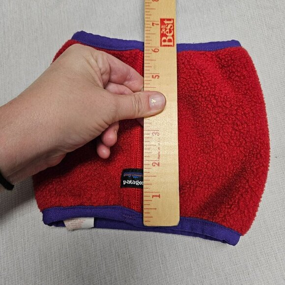 Patagonia 90s Kids'‎ Size Small Synchilla Fleece Neck Warmer Gaiter Red Purple - Picture 6 of 6